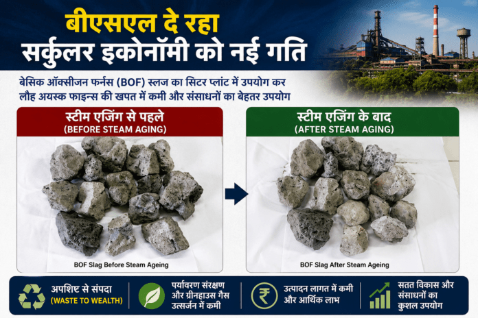 बोकारो इस्पात संयंत्र में वेस्ट टू वेल्थ और सर्कुलर इकोनॉमी पहल के तहत संचालित परियोजनाएं